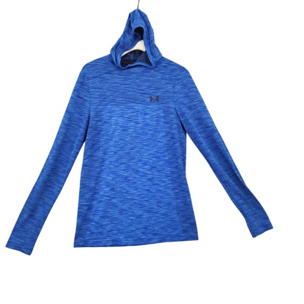 Under Armour Womens Sporty HeatGear Threadborne Hoodie S Blue Space Dye Fitted